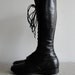 RESERVED . Victorian Black Leather Boots Knee High . Awesome