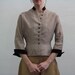 Vintage 1940s cropped riding coat. Victorian Style . Velvet Trim. Blouse