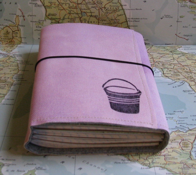 bucket list journal with maps as travel journal