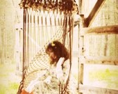 Handmade OOAK Macrame Vintage Retro Style Hanging Woodstock Hippie Elf Fairy Swing Chair as seen on HGTV Junk Gypsy series