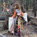 Magical Reconstructed Upcycled Gypsy Fairy Elf Dress Fairy Tale Coat Pixie Patchwork Made to order