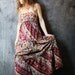 Vintage 1970s Hippie India Cotton Sun Dress Tiered Ruffle Skirt Smocked Bodice FLASH SALE ends Tuesday 11PM 48.00 reg 68.00