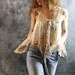 Reserved for D.Boi Romantic Hippie Summer Layering Crochet Lace Dress Top Vintage Tea Dye Doily Reconstructed Upcycled OOAK Festival Wear
