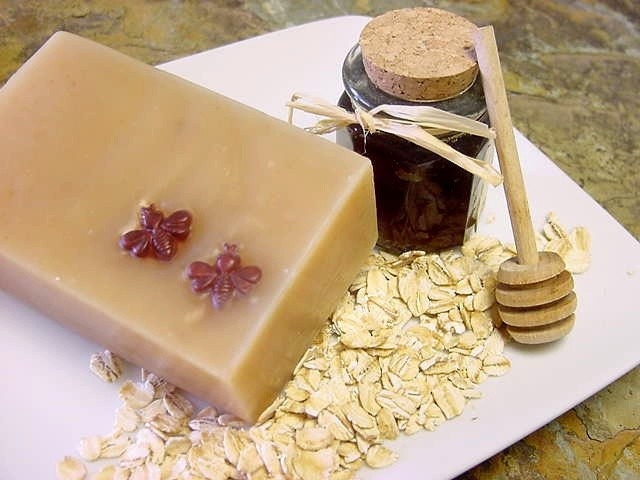 Oatmeal, Milk and Honey Soap Handmade Cold Process Unscented Facial Soap