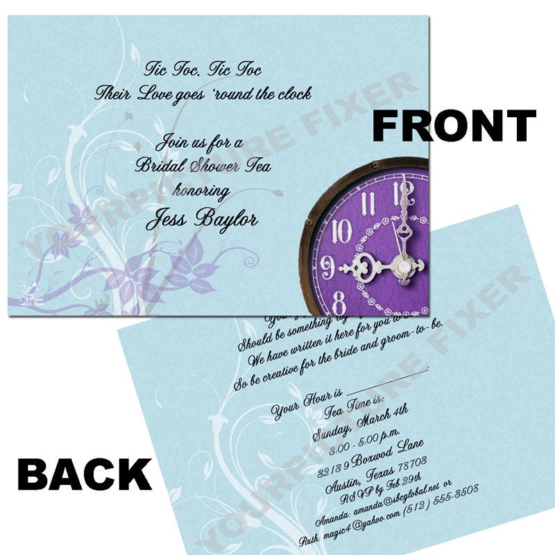 Around the Clock Bridal Shower Invitation by YourPictureFixer