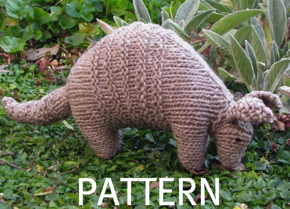 Armadillo Knitted Toy Pattern, (PDF), Digital Download