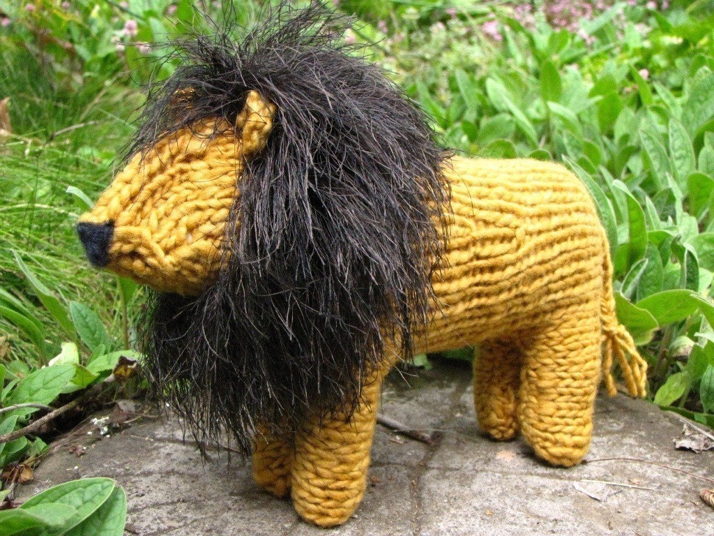 South African Lion Knitted Toy Merino Yarn by mamma4earth on Etsy