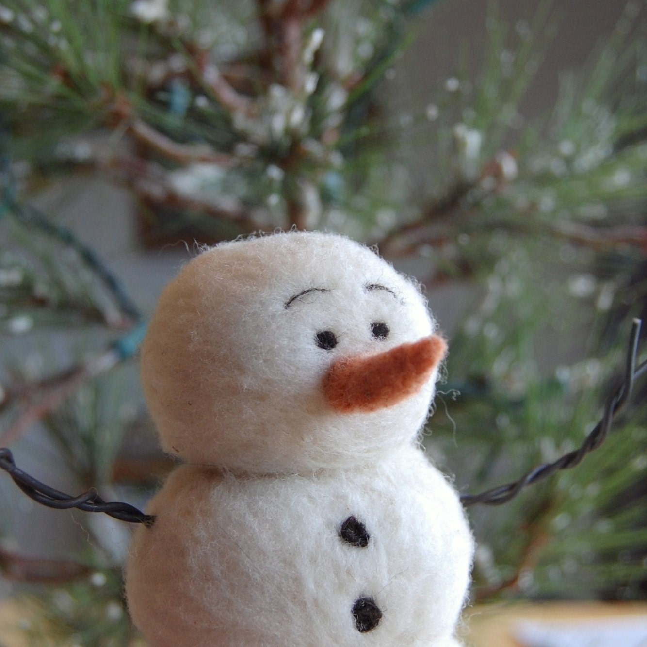 Needle Felting kit, Needle Felted Snowman instructions and supplies