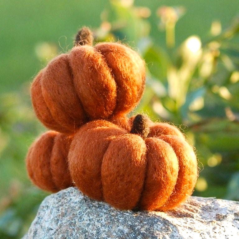 Pumpkin Needle felting kit's extra wool for making 3 additional pumpkins