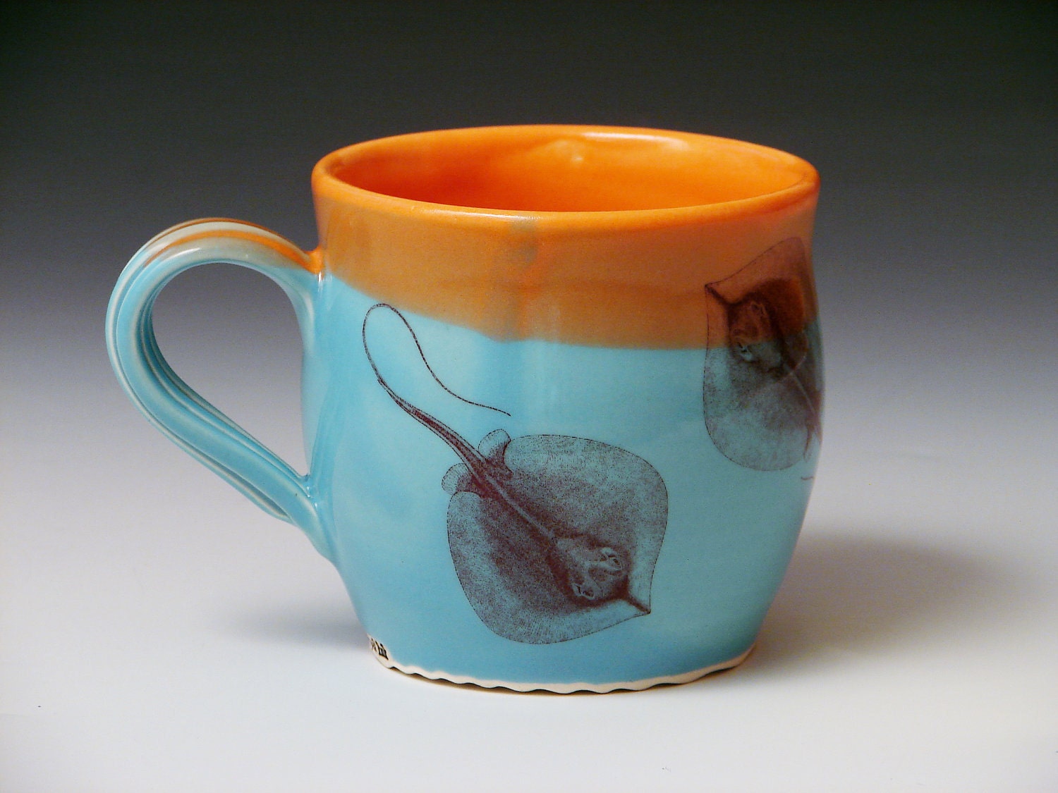 Stingray Mug /blue Pottery