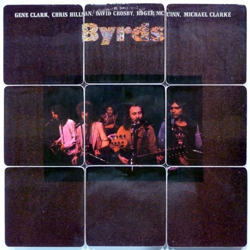 BYRD's Handcrafted Record Album Art Coasters with Wacky Vinyl Basket