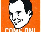 GOB Bluth from Arrested Development Lino Cut Print. COME ON
