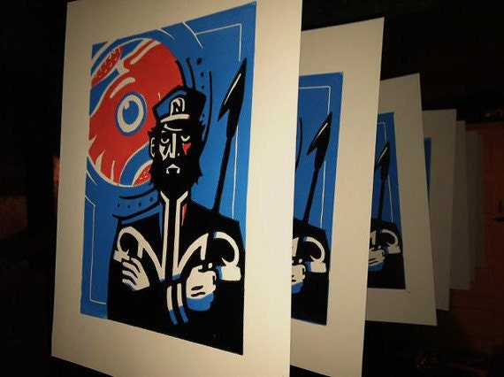 Captain Nemo - 20,000 Leagues Under the Sea Lino Print