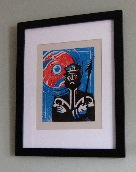 Captain Nemo - 20,000 Leagues Under the Sea Lino Print