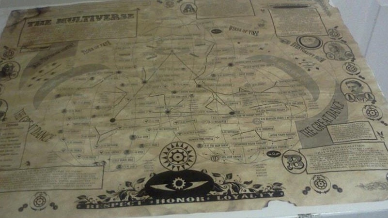Current Map of the Multiverse Tea Dyed by Hand