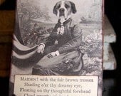 Original ACEO ATC Collage Mixed Media Vintage Dog Art Vintage Sepia Photo Collage ACEO