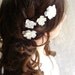 white flower hair pins - FALLEN STARS - wedding hair clips, bridal, bridesmaid accessories