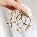 white flower hair clip, wedding hair accessories, bridal hair accessory - EARTH ANGEL - rustic wedding, bridal headpiece