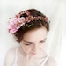 pink flower dogwood headpiece, wedding hair piece, hair accessories - FROLIC - fern, green wedding, flower girl
