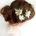 3 ivory flower hair pins - SHEPHERD GIRL - weddings, floral accessories, bridal