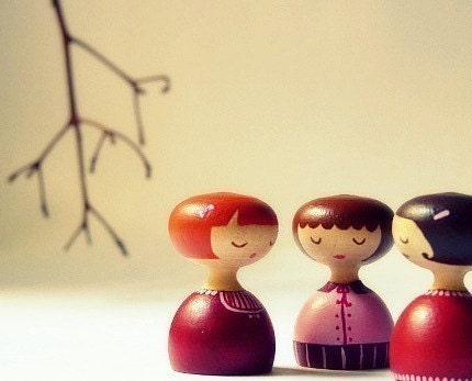 RESERVE FOR hongdae  - Wooden art doll hand painted The Mademoiselle