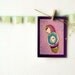 Mother's Day - Purple sweet mother and newborn - ACEO art print violet baby born baby shower heart pink garland grape eggplant