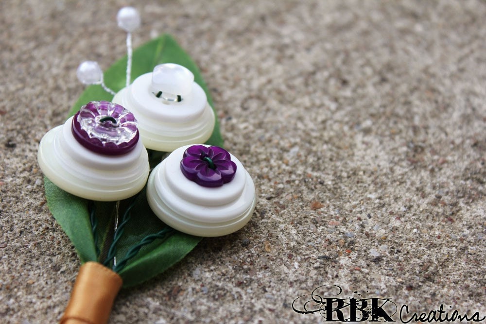 Custom Button Boutonniere - Your Colors