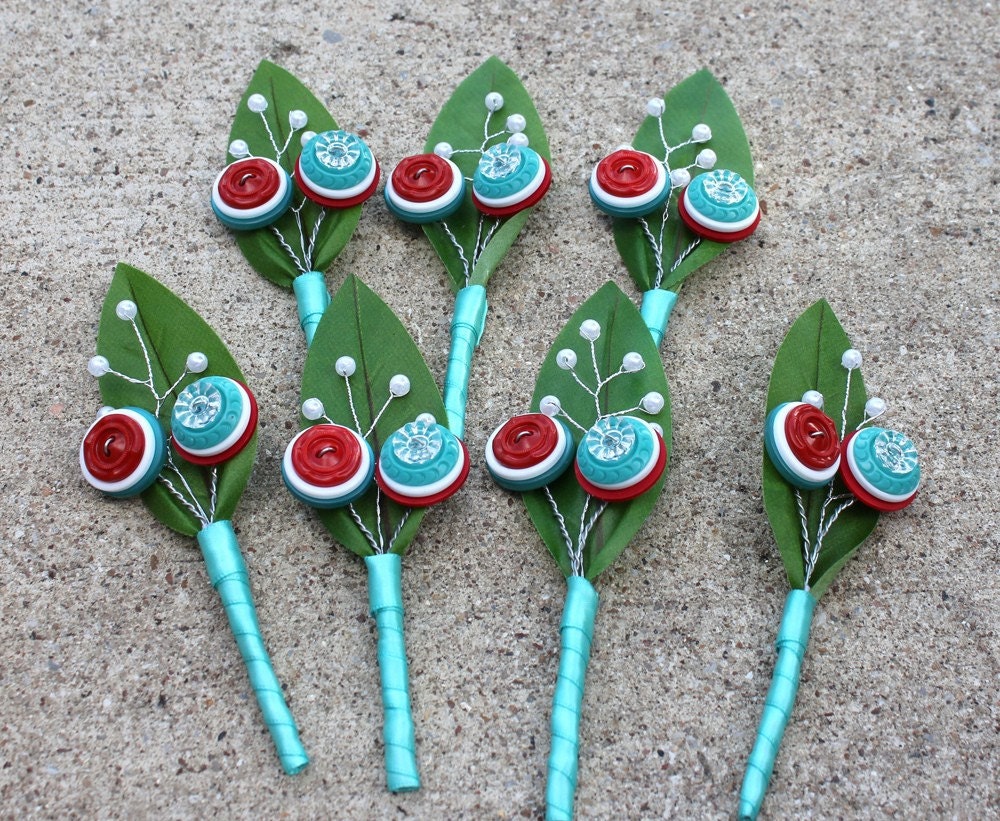 Custom Button Boutonniere - Your Colors