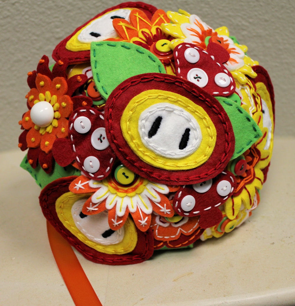Fireflower Themed Felt Bouquet