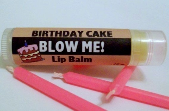 Lip Balm - BLOW ME - Vanilla Birthday Cake Flavored - Vegan Friendly Il_570xn