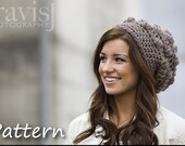 CROCHET PATTERN PdF - Instant Digital Download - Chunky Bobbled Crocheted Slouchy Hat - CAN sell finished pieces