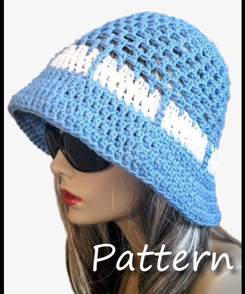 CROCHET PATTERN PDF - Instant Digital Download - Crocheted Summer Beach Hat  - CaN sell finished pieces