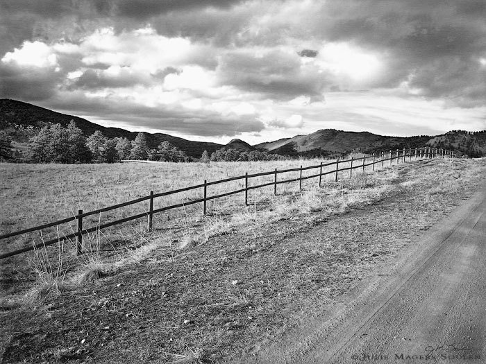 Country Road Photos -Black and White Photography -Mountain Landscape -Road Less Traveled -Colorado Fine Art Photography -8x10 Print