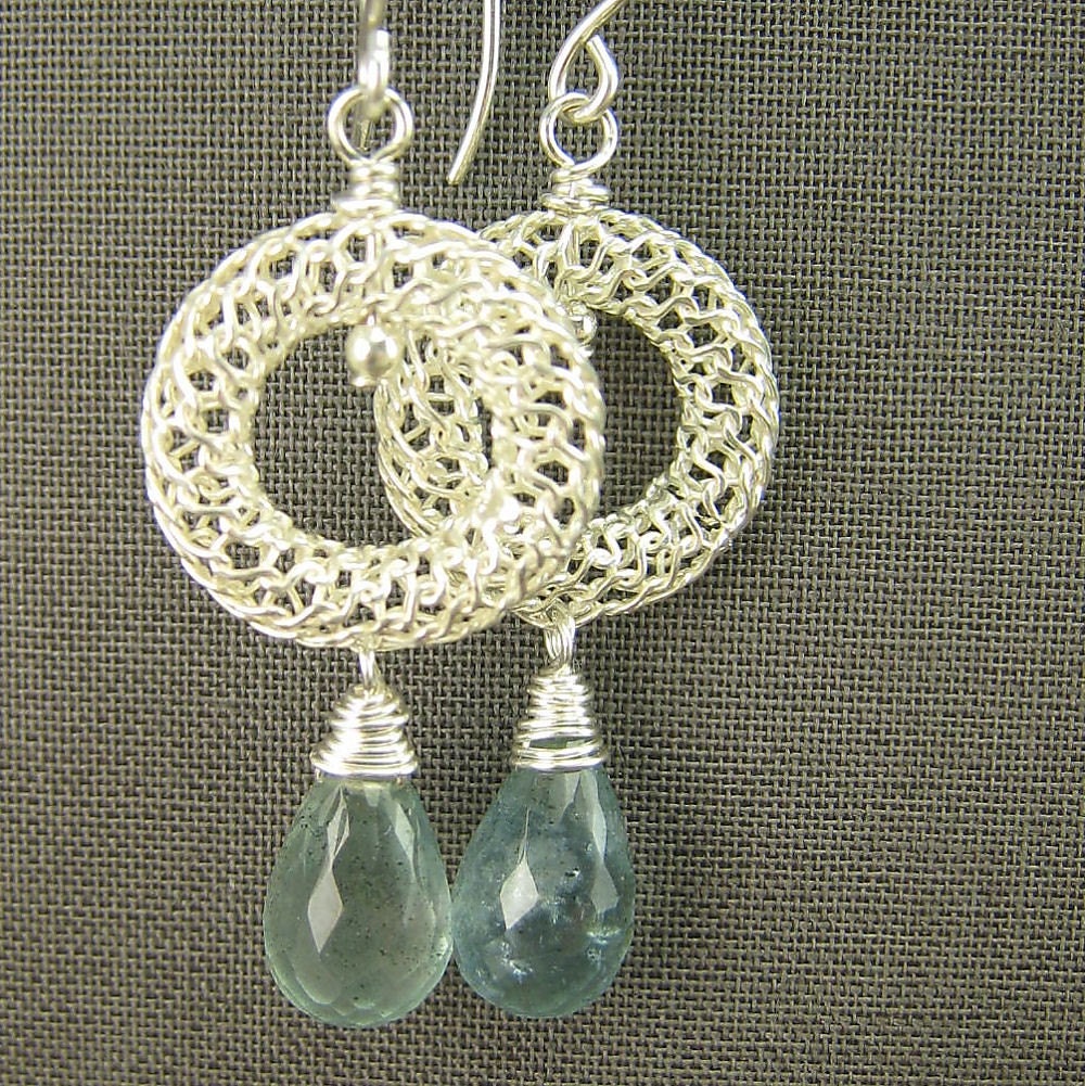 Woven Aquamarine Earrings (AZIZI 264)