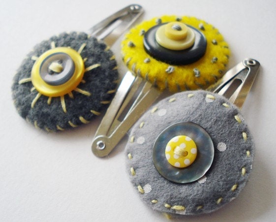 Hair Clips- Lemon Fog
