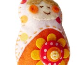Felt Christmas Ornament-Cheerful Matryoshka (Russian Doll) Sunshine Maiden