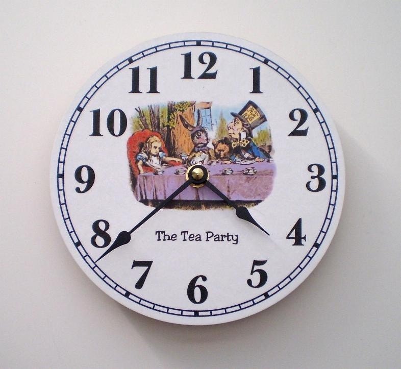 Items similar to Alice in Wonderland Tea Party Clock on Etsy