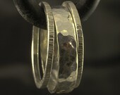 Silver Hammered Band Set / Stacking Ring Set of 3 Bands / Textured Artisan Stacker Rings