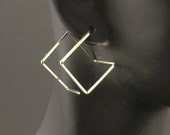 Square Silver Earrings - Square Unique Different Artisan Cube Modern Earrings - Sterling Silver Earrings - A Pair of Squares