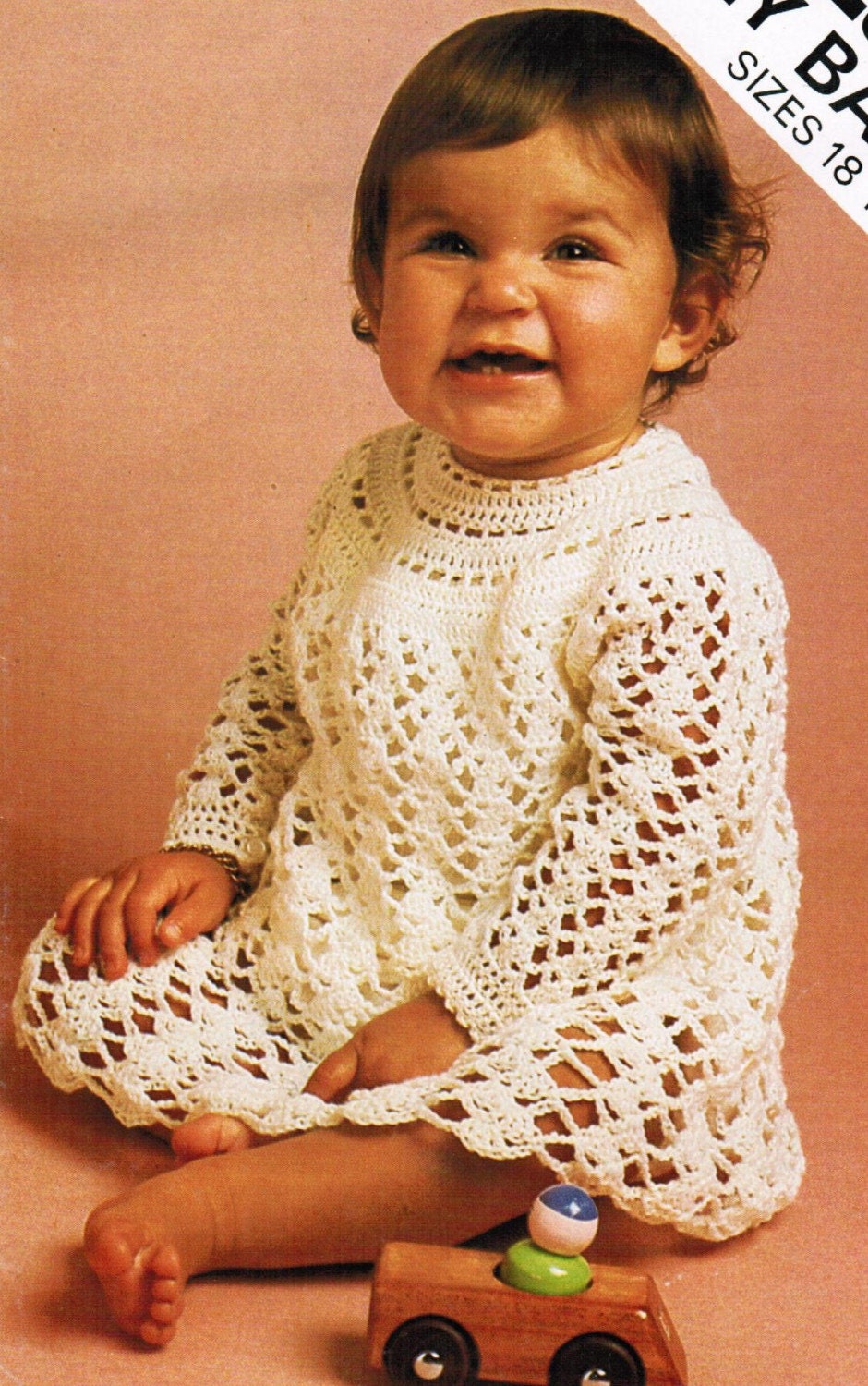 1970s Crochet Pattern Infant and Toddler's Dress PDF file