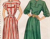 1940s Simplicity 2009 Vintage Sewing Pattern Misses' Dress Size 14 Bust 32