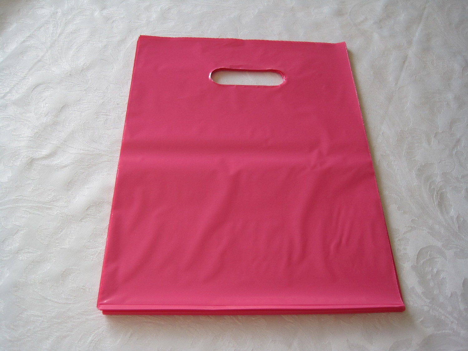Pink Plastic Retail Merchandise Bags 9 x12  Pack of 50