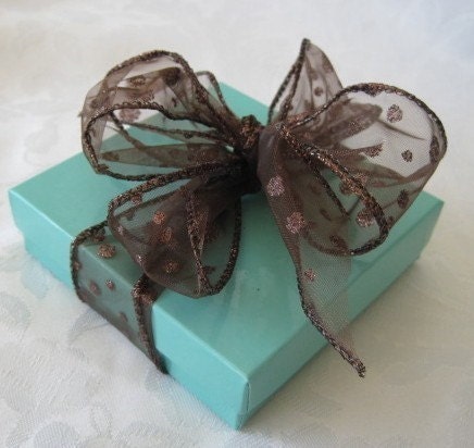 Jewelry Gift Boxes Teal Blue 3.5 x 3.5 x 1 Cotton Filled Set of 10
