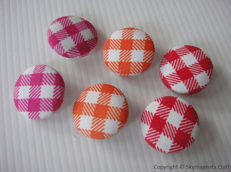 Handmade Fabric Covered Button 22 mm - Pack 3