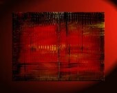 Large Red Abstract Painting Bold Modern Original Textured HUGE Urban Art Custom Version Big Wall Art Brown Yellow 48x36