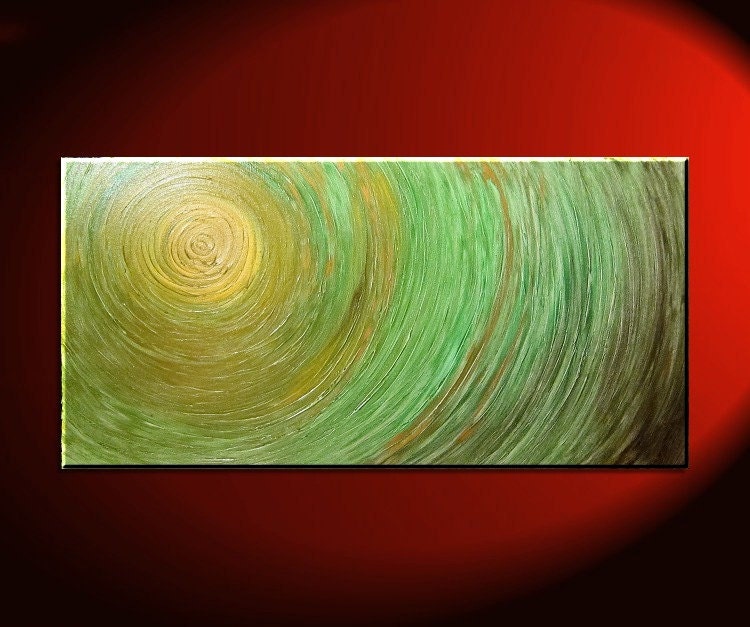 Green Abstract Painting Impasto Textured Modern by NathalieVan