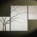 Black and White Painting Wall Art Cherry Blossom Art Elegant Modern Abstract Huge Original Spa Home Decor Custom 56x36