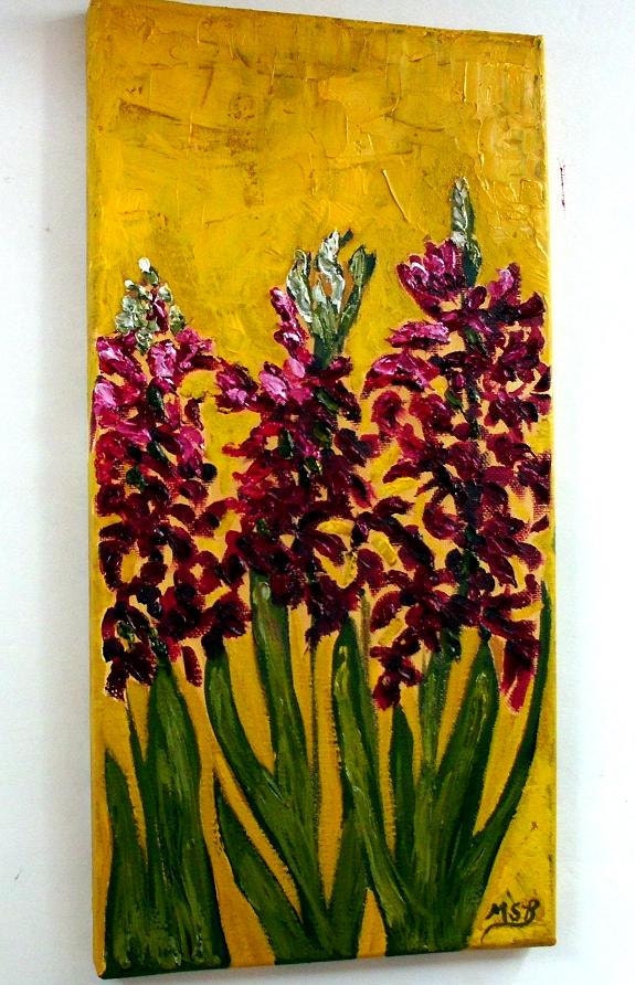 Fuchsia Pink Hyacinth Impasto Oil painting