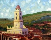 Trinidad Church Cuba Impasto oil painting