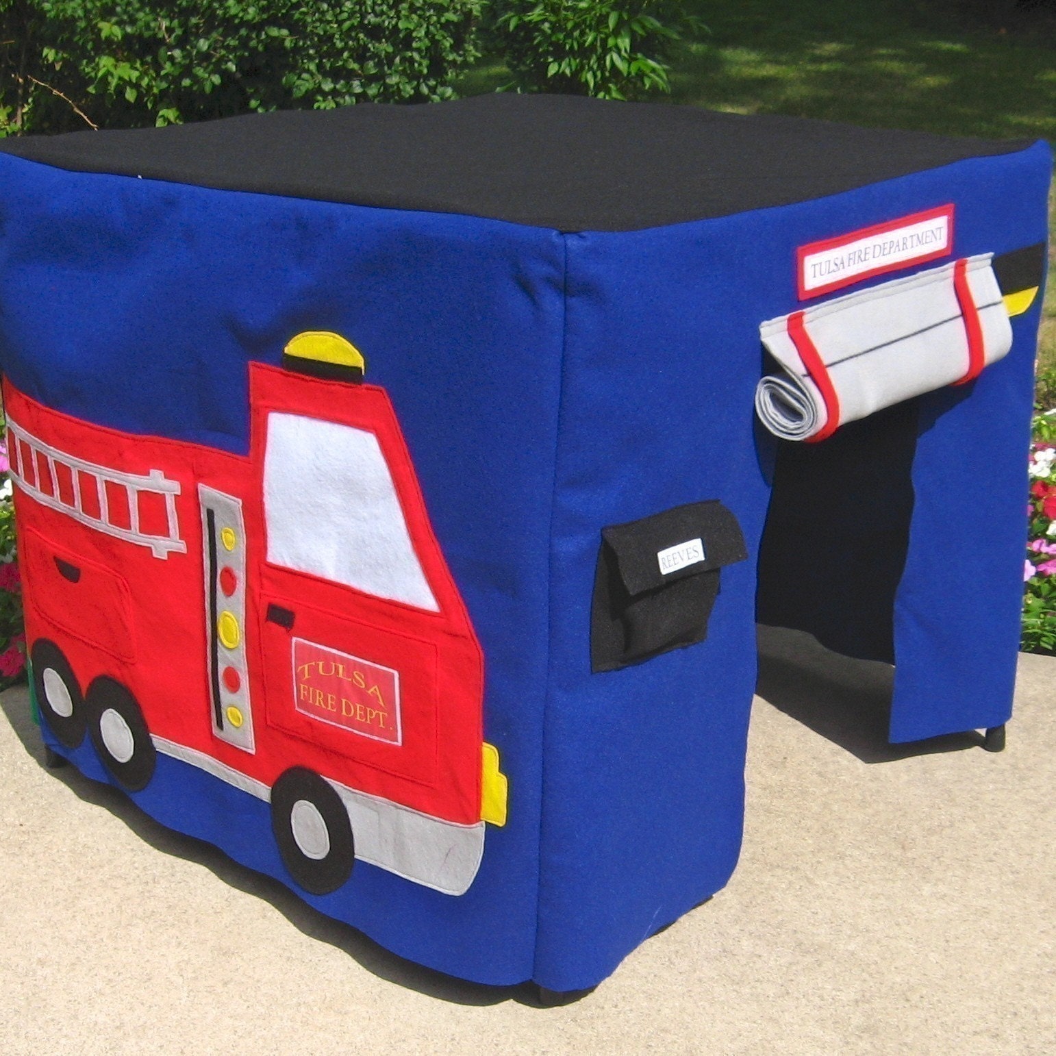 Fire Station Card Table Playhouse, Personalized, Custom Order